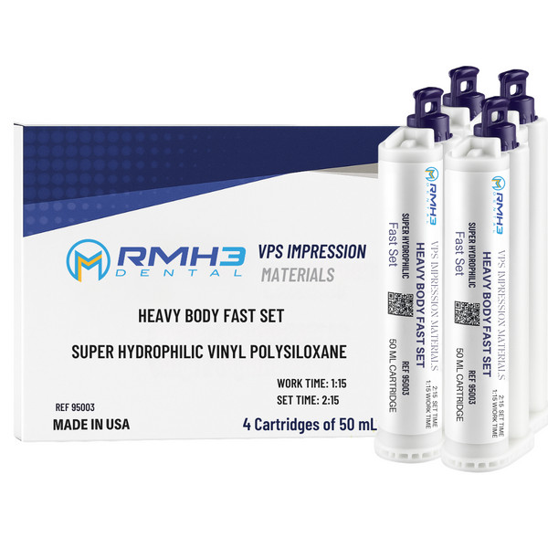 RMH3 Dental VPS Heavy Body Impression Material, Fast Set, 4-Cartridges
