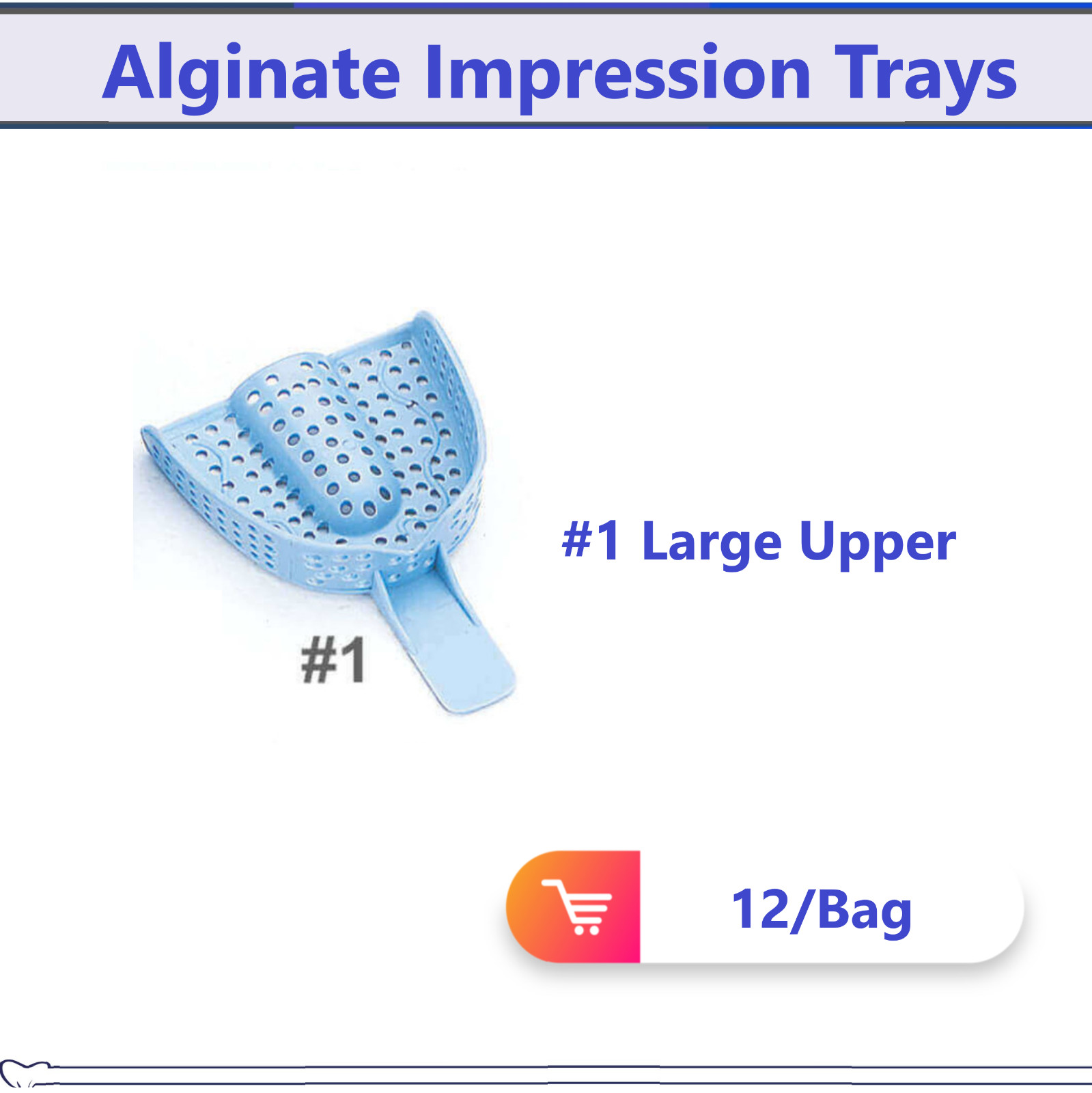 Tra-Tens Type Dental Disposable Impression Trays – Perforated, 12/Pkg USA