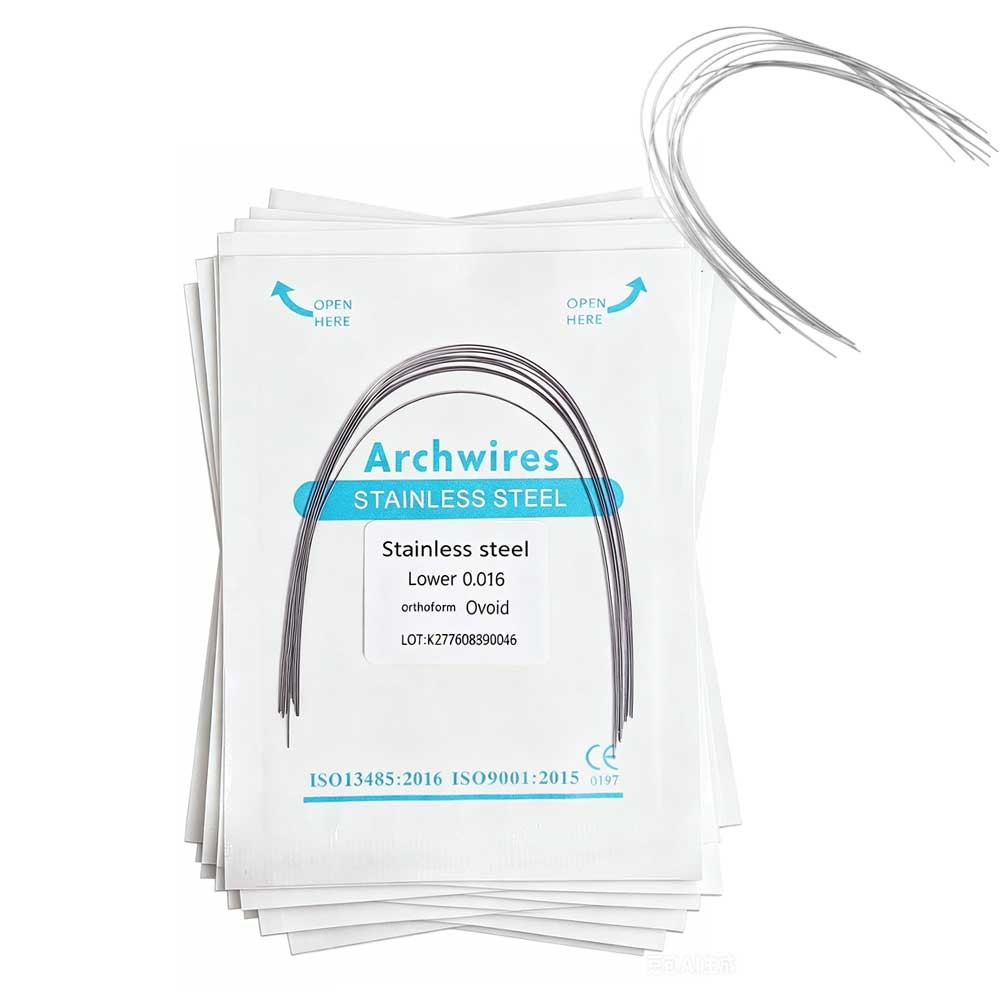 10pcs/pack Dental Orthodontic Stainless Steel Round Arch Wire Ovoid Form