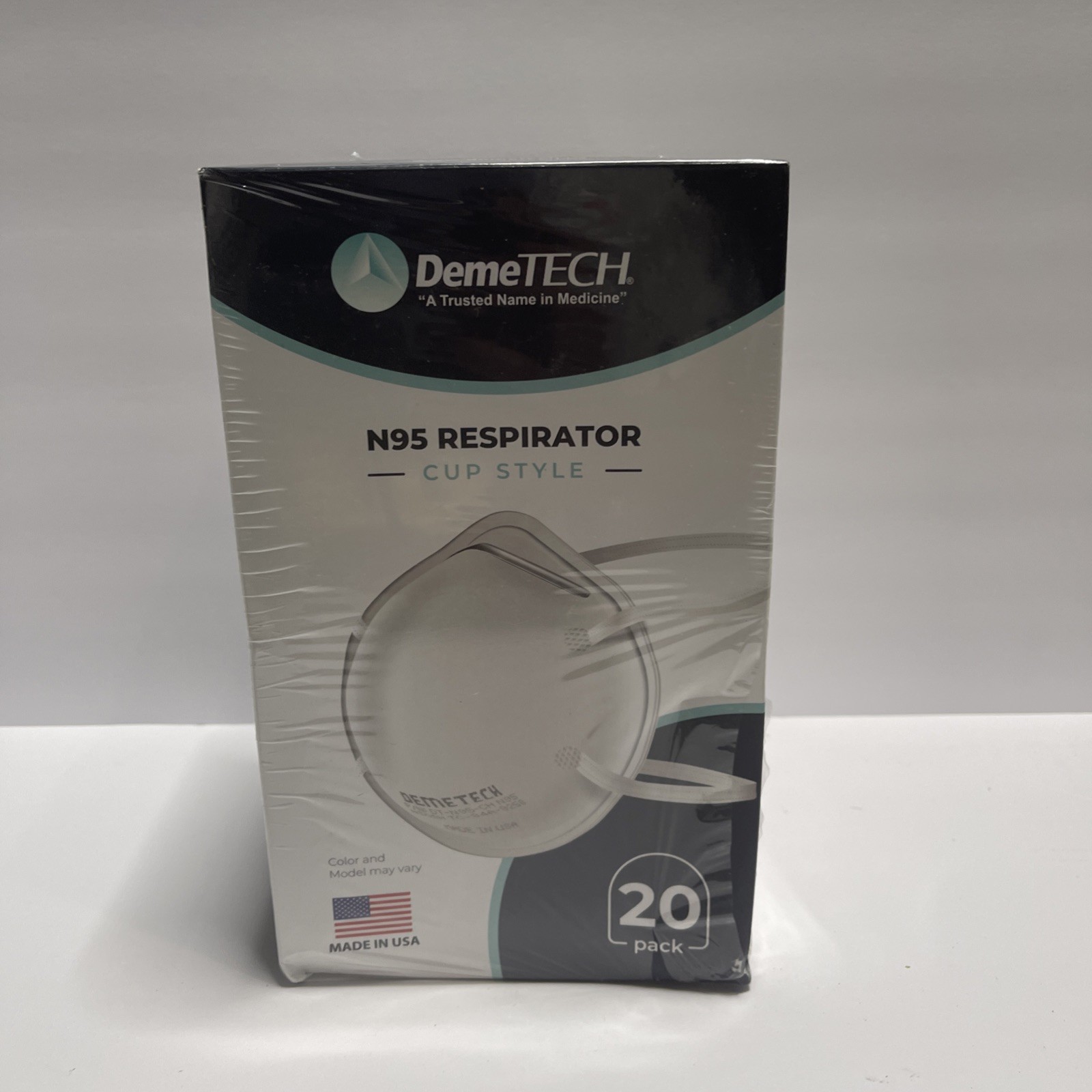 DEMETECH Surgical N95 Respirator Masks (20 Pack) | NIOSH Approved | MADE IN USA