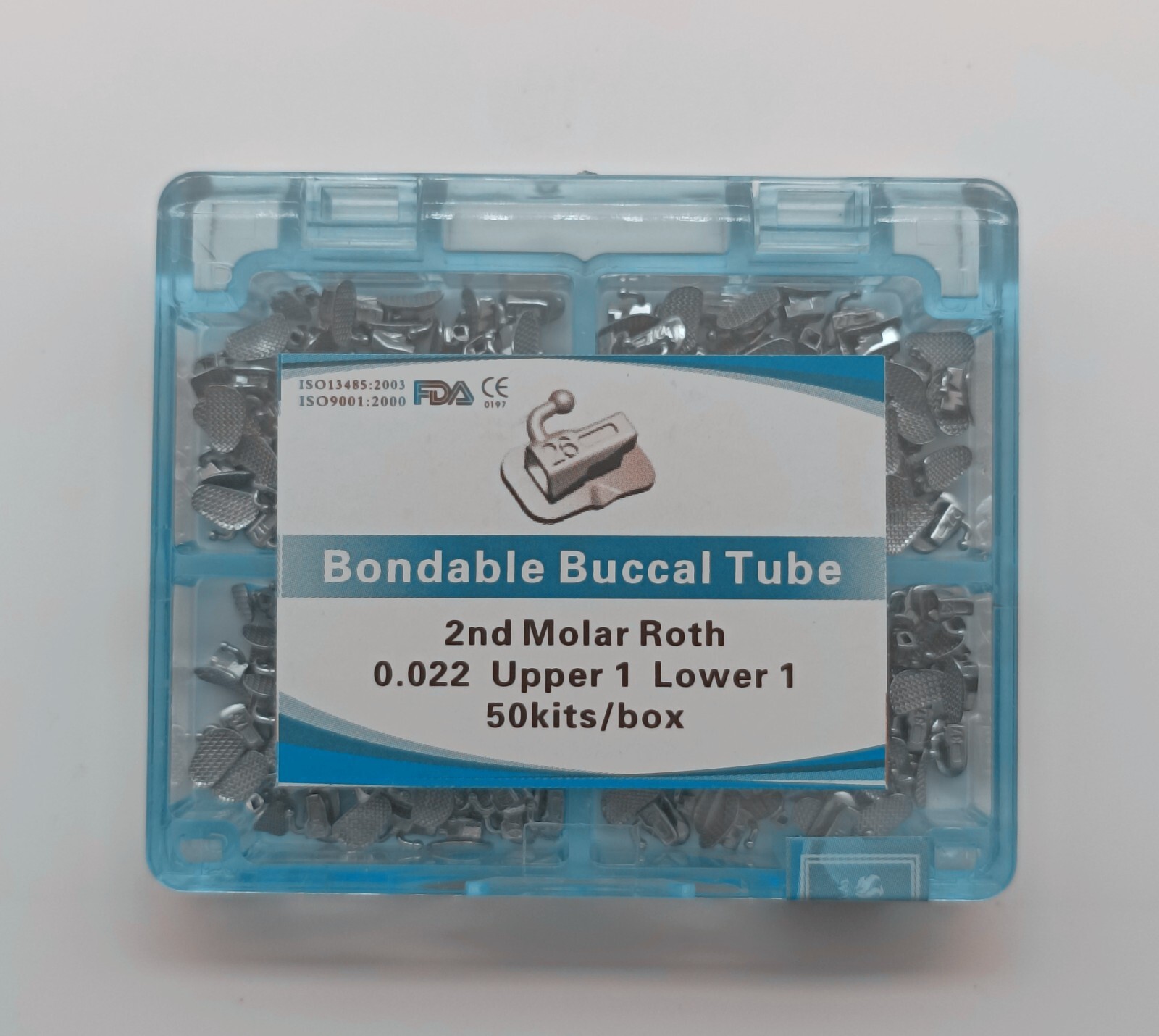 50Set Dental Ortho Bondable Buccal Tubes 1st 2nd Molar Roth/MBT 022 Mesh Base