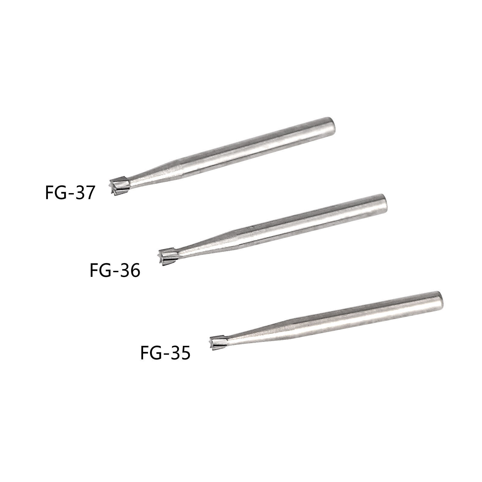 Dental Tungsten Carbide Steel Burs FG Drills Round Pear Taper Fissure Cutter