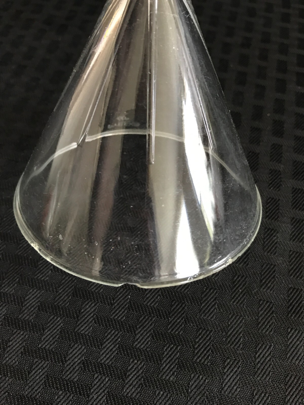 (2) Corning Pyrex Glass 100mm ID 60° Angle Fluted Filling Funnel 6180-100 Chips