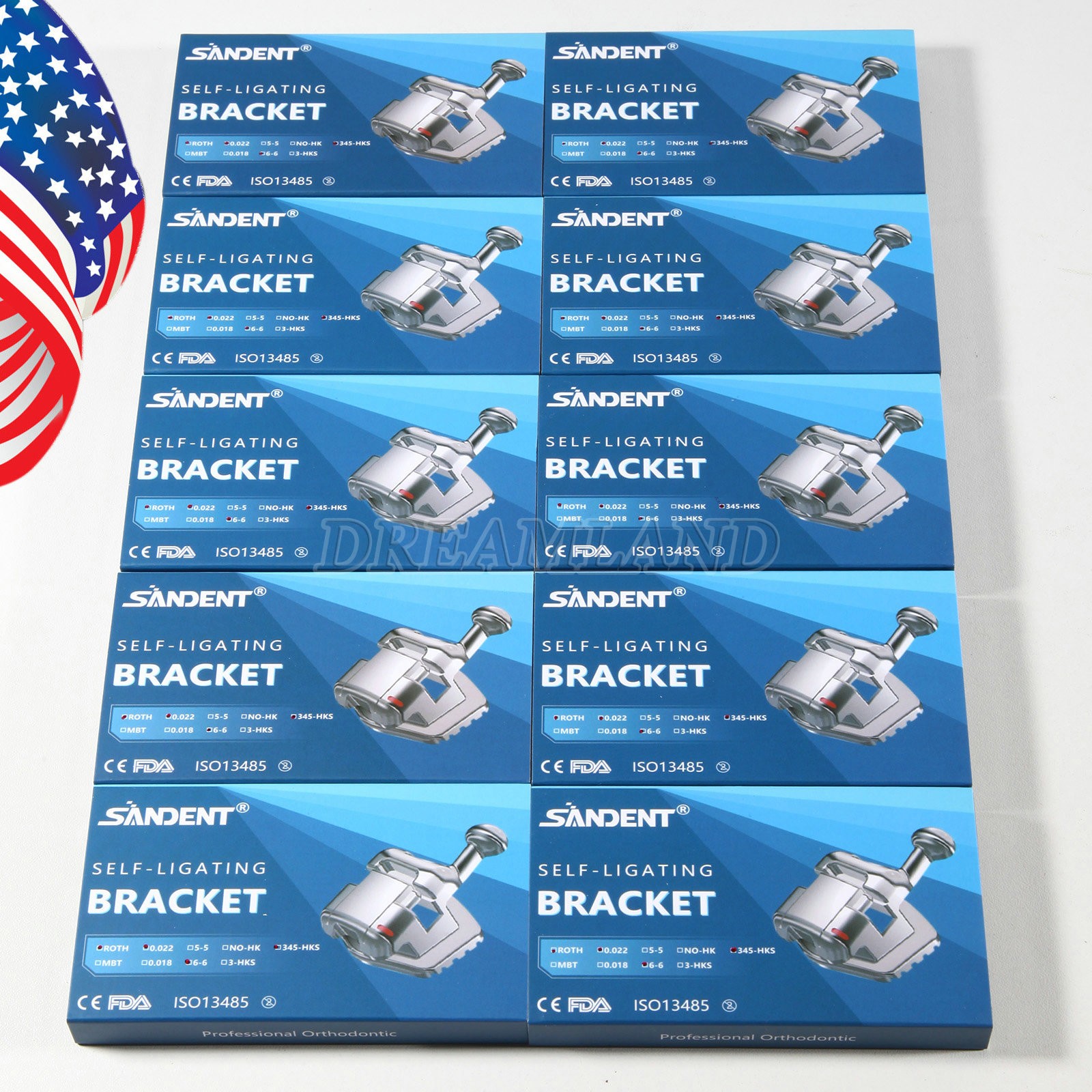 1 Pack Dental Orthodontic Bracket Braces Ceramic MBT 022 with 3-4-5 Hooks
