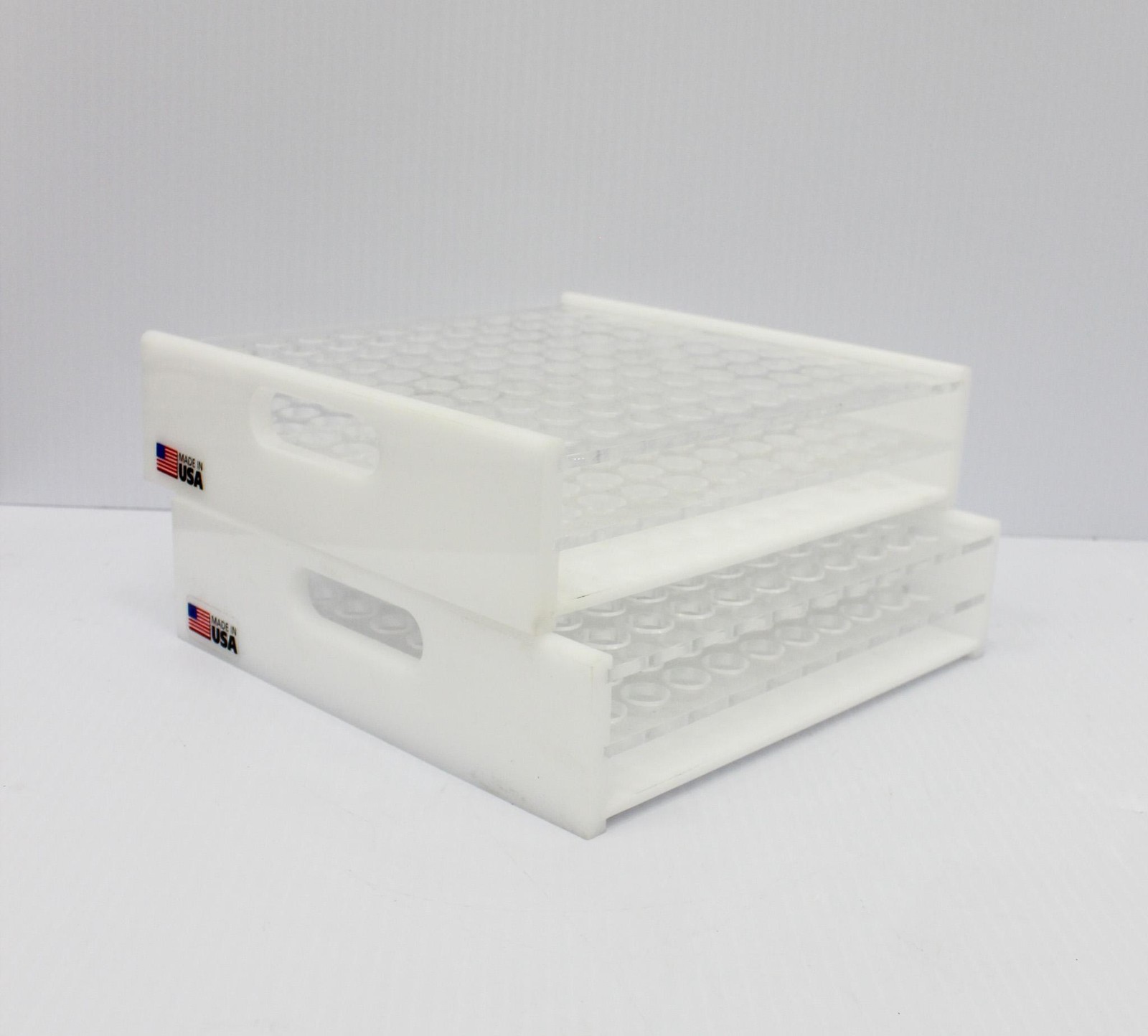 N/A Clear Acrylic 100 Place Test Tube Rack Refrigerator-Freezer Sto (3377112)