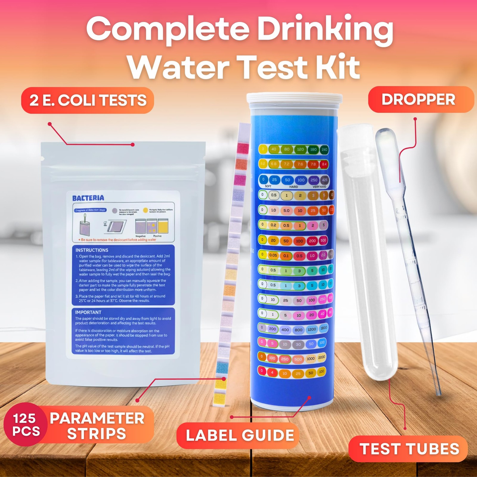 17-in-1 Drinking Water Test Kit -125 Parameters Tests Strips for Home, Tap…