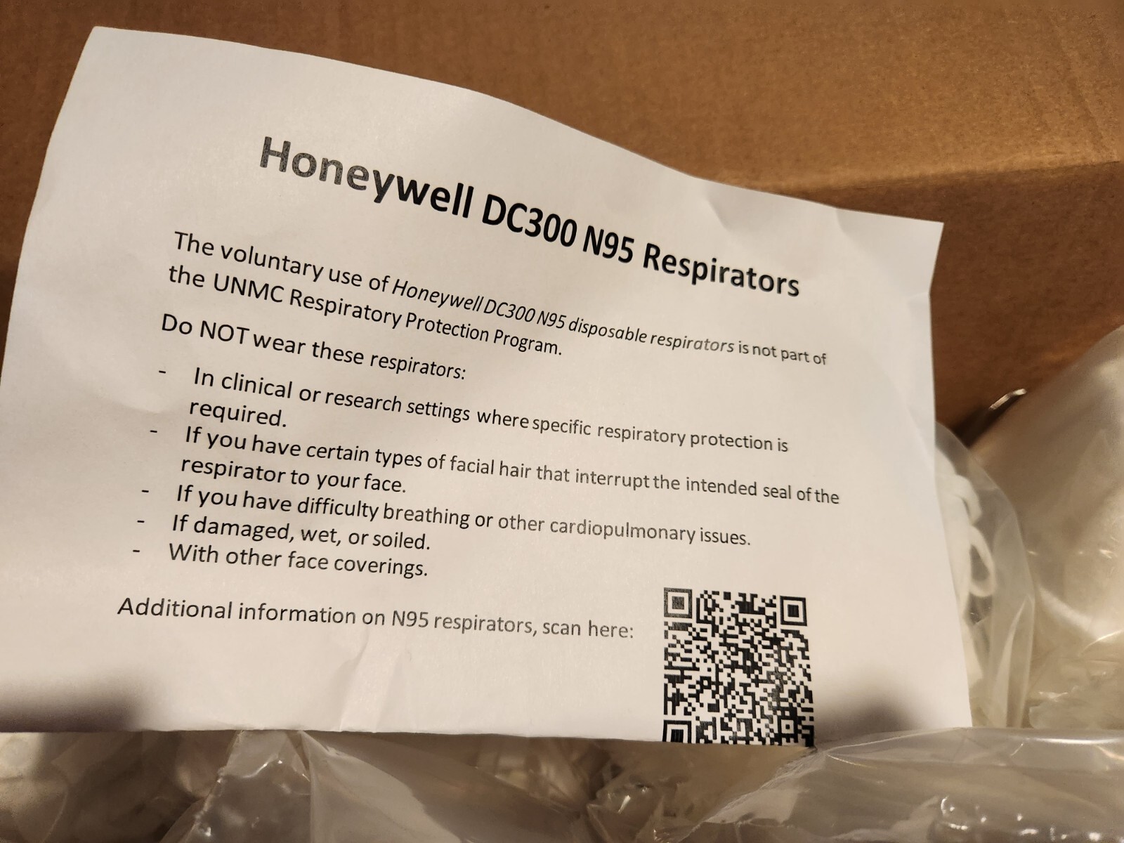 200pcs 200 Honeywell N95 DC300N95 Respirator Particulate Masks Disposable NIOSH