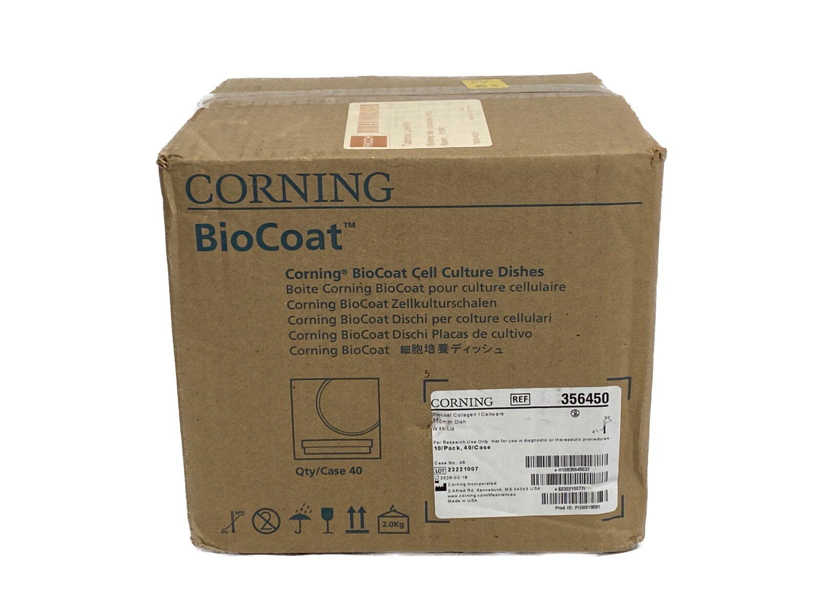 (40/Cs) CORNING BioCoat Collagen I 100mm TC-Treated Petri Culture Dishes 356450