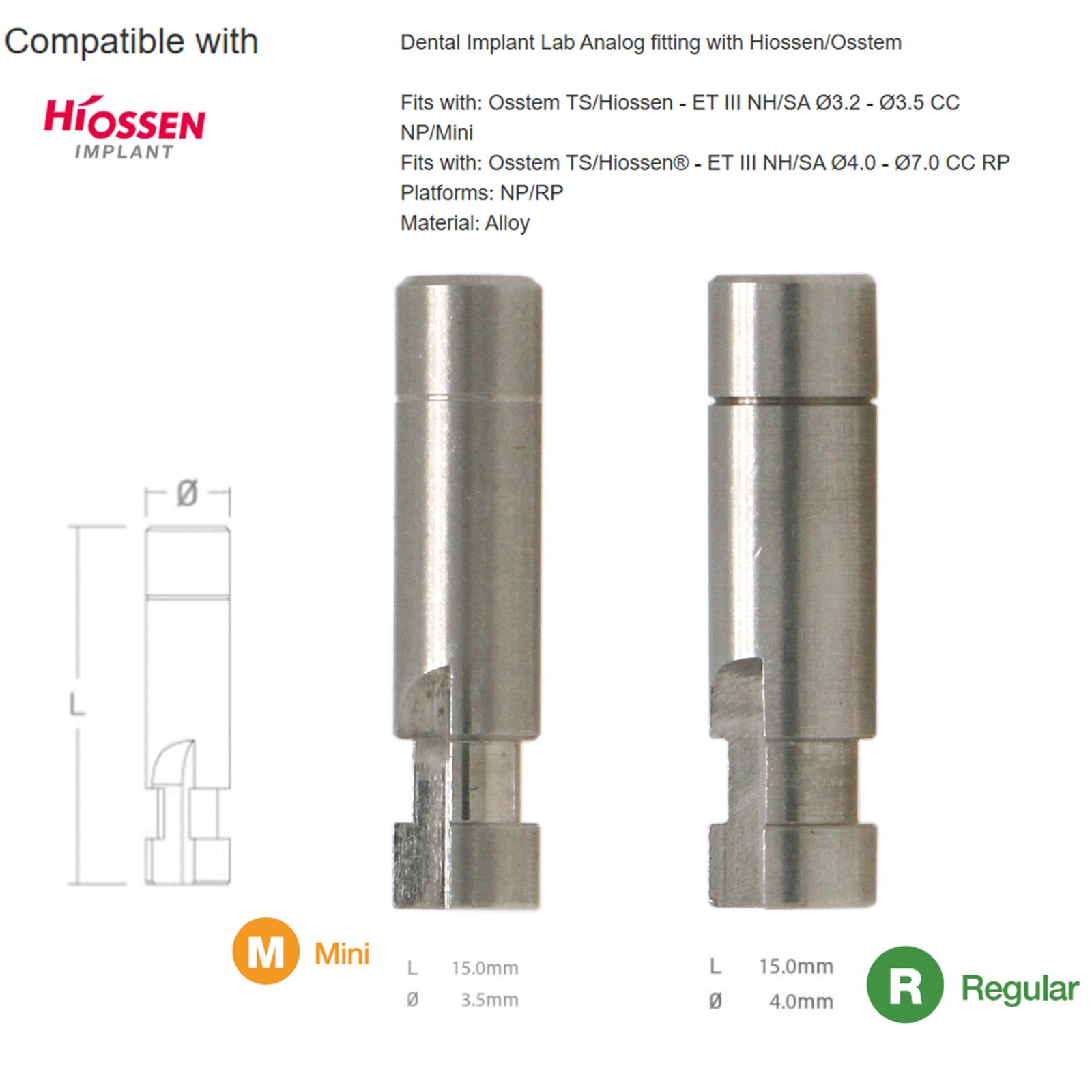 US Hiossen ET Dental Prosthetics Titanium All Implant Abutments fit Mini/Regular