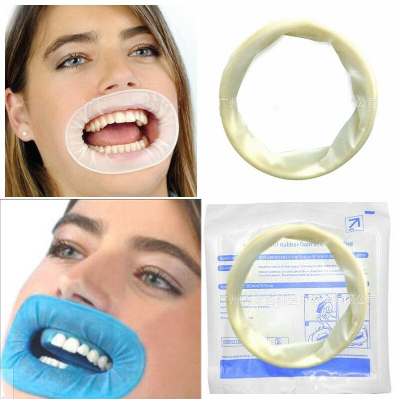 10Pcs Disposable Dental Mouth Opener Sterile Rubber Dam Cheek Retractor O Shape