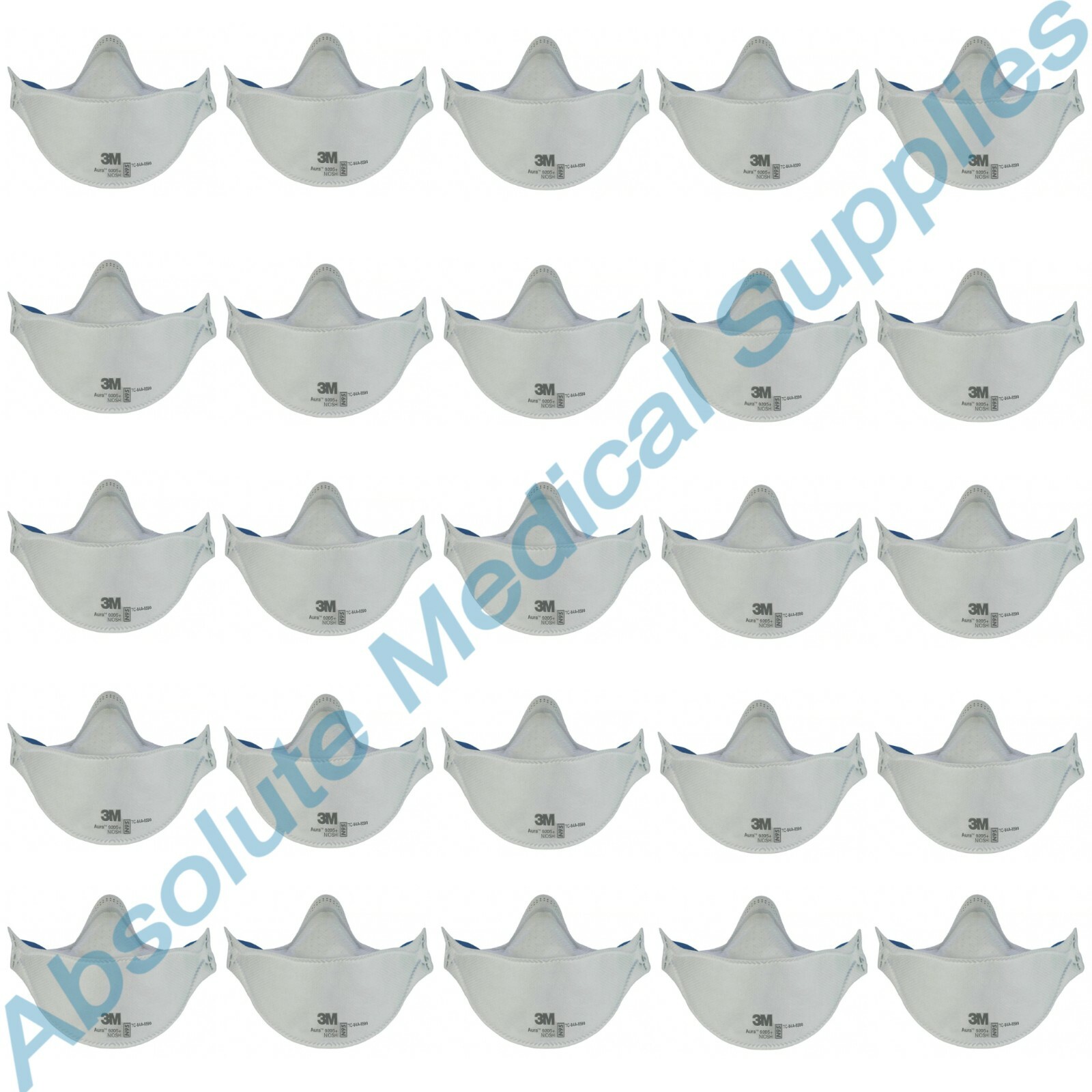 *25-Pack* 3M Aura N95 Protective Disposable Respirator Face Mask 9205+