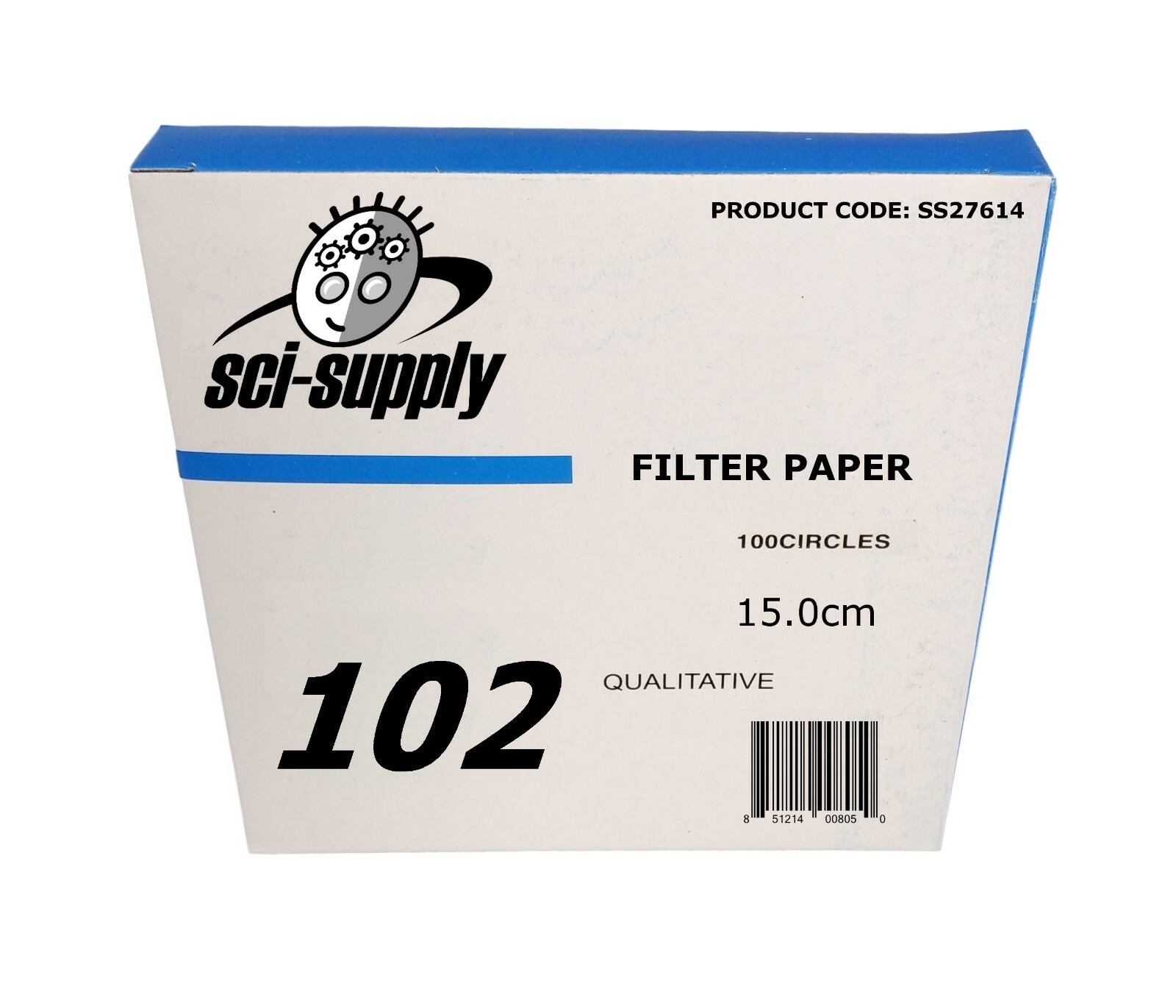 15cm Filter Paper, Qualitative, Medium, 150mm, Pkg / 100