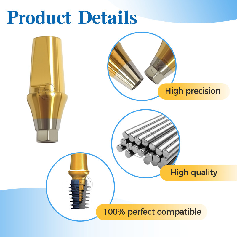 5Pcs Straight abutment titanium Dental Fit to Hiossen Osstem TS Mini Regular Hex