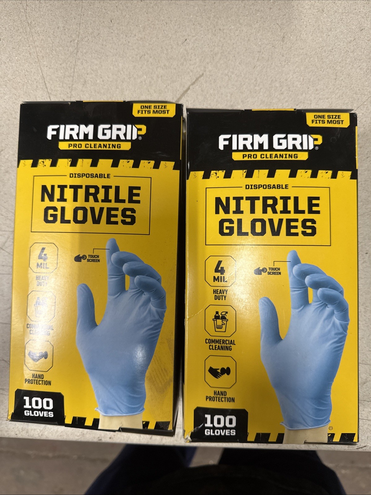 Firm Grip Pro Cleaning Disposable Heavy Duty Nitrile Gloves, One Size