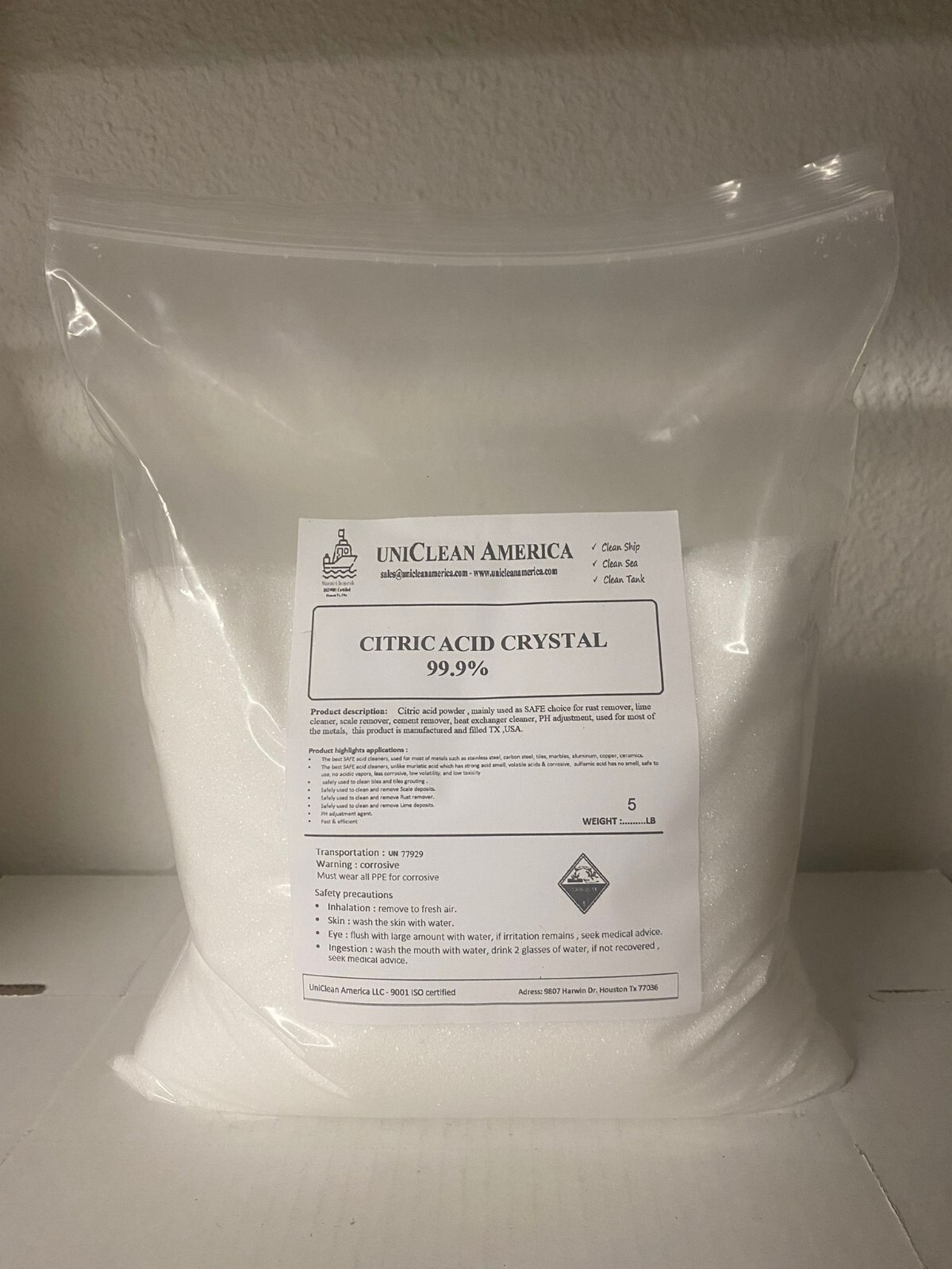 citric acid anhydrous crystal
