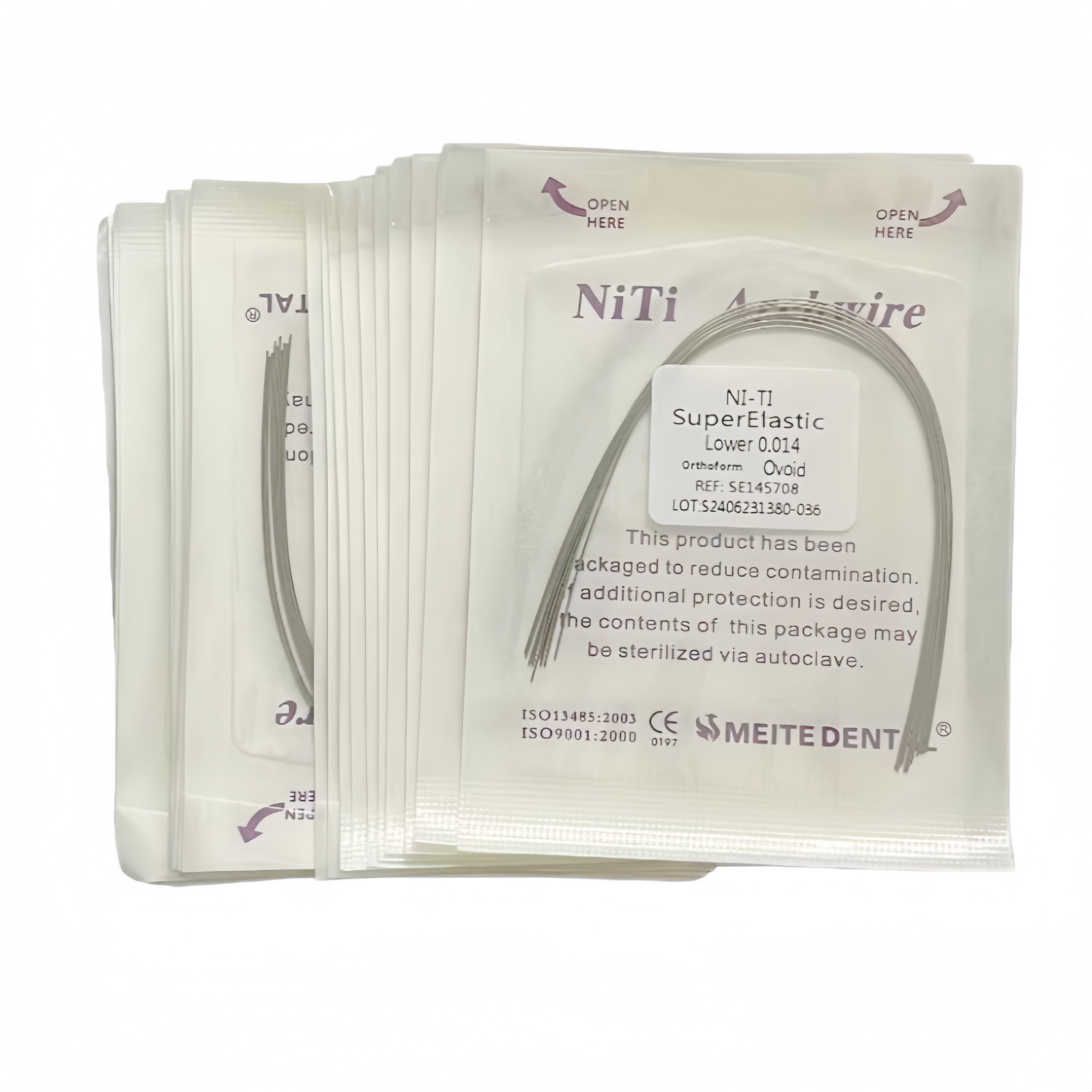 50 Packs Dental Orthodontic Niti Arch Wire Super Elastic Round Ovoid Mixed Sizes