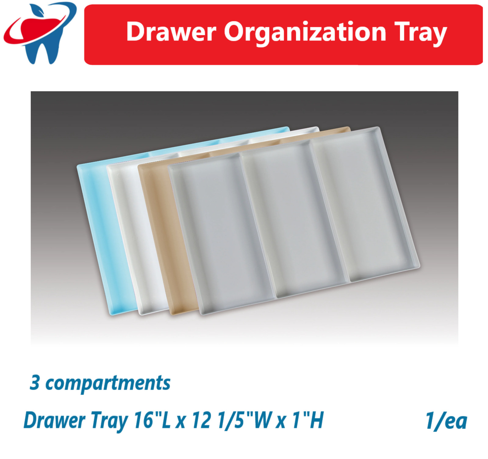 Dental Instruments Supplies Drawer Organization Tray Storage 16″W x 12-3″ ⁄ 16D