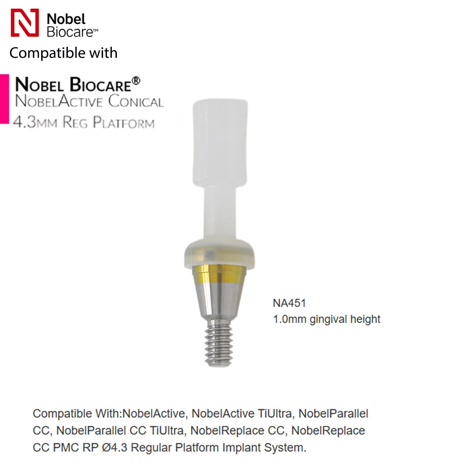 US Locator Abutment Compatible Nobel Active Conical Connection Internal RP/NP