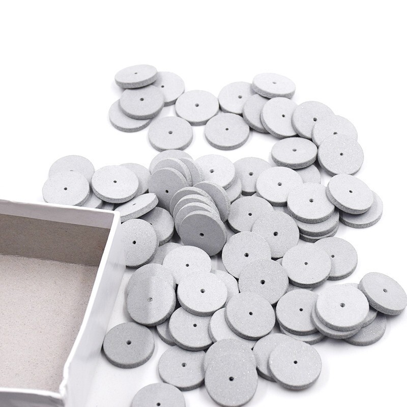 50Pc Dental White Resin Porcelain Silicone Rubber Coarse Polishing Wheels Polish