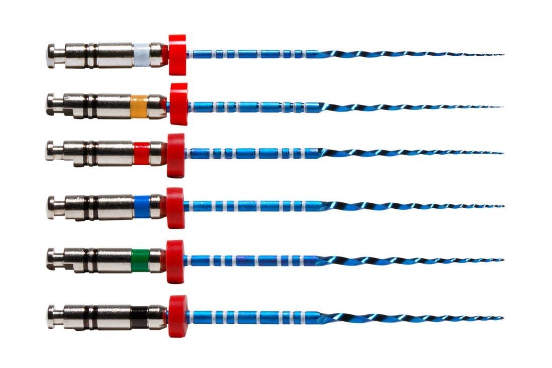 Tulsa Vortex Blue 21, 25, 30mm all Taper rotary file 6/Box by Dentsply