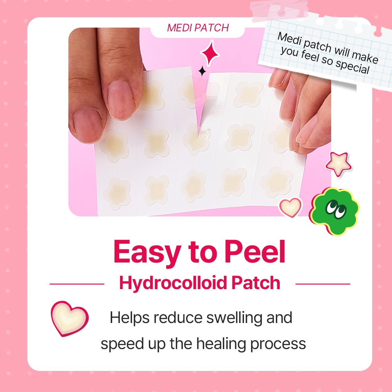 Madeca Medi Patch Special Mix Shapes 30P Stars, Flower, 1 Count (Pack of 30)