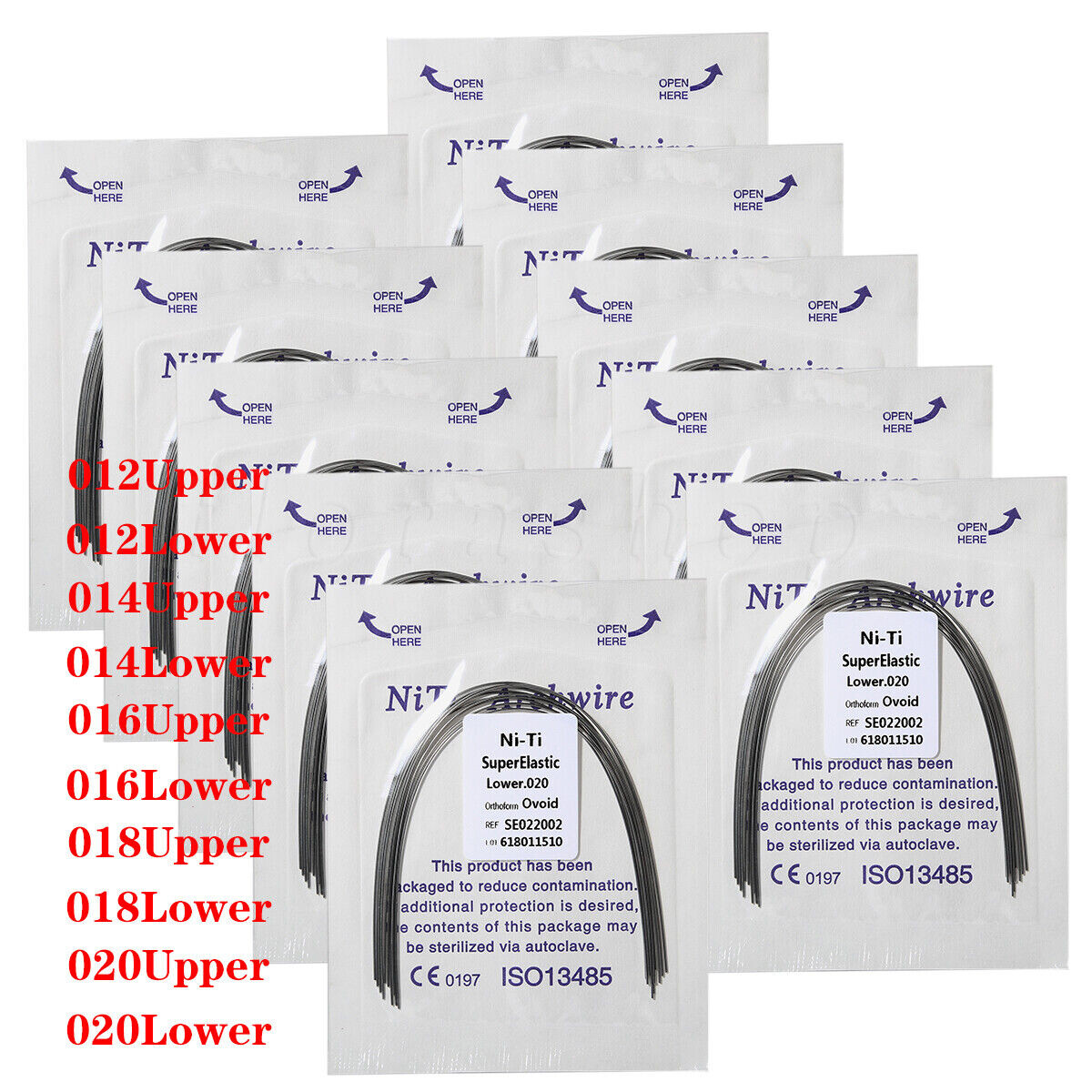 10 packs Arcos de Dental Ortodoncia Redondos Niti Arco de Alambre Su Arch Wire