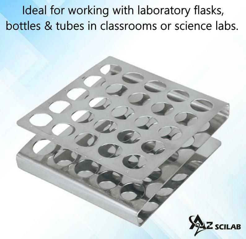 Stainless Steel Test Tube Holder Rack 25 Holes 3 Layer for 16-17mm Tubes
