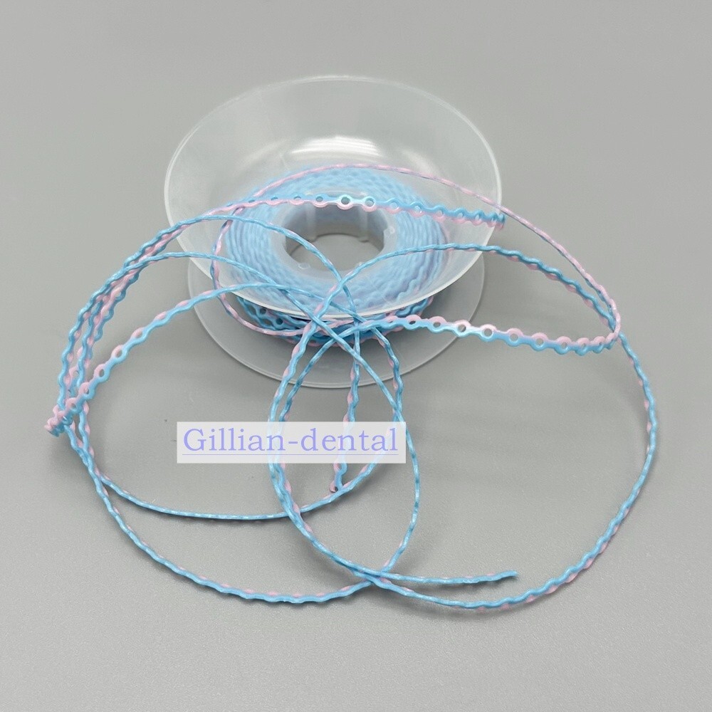 Dental Orthodontic Elastic Ultra Power Chains Rubber Band For Braces 2 Colors
