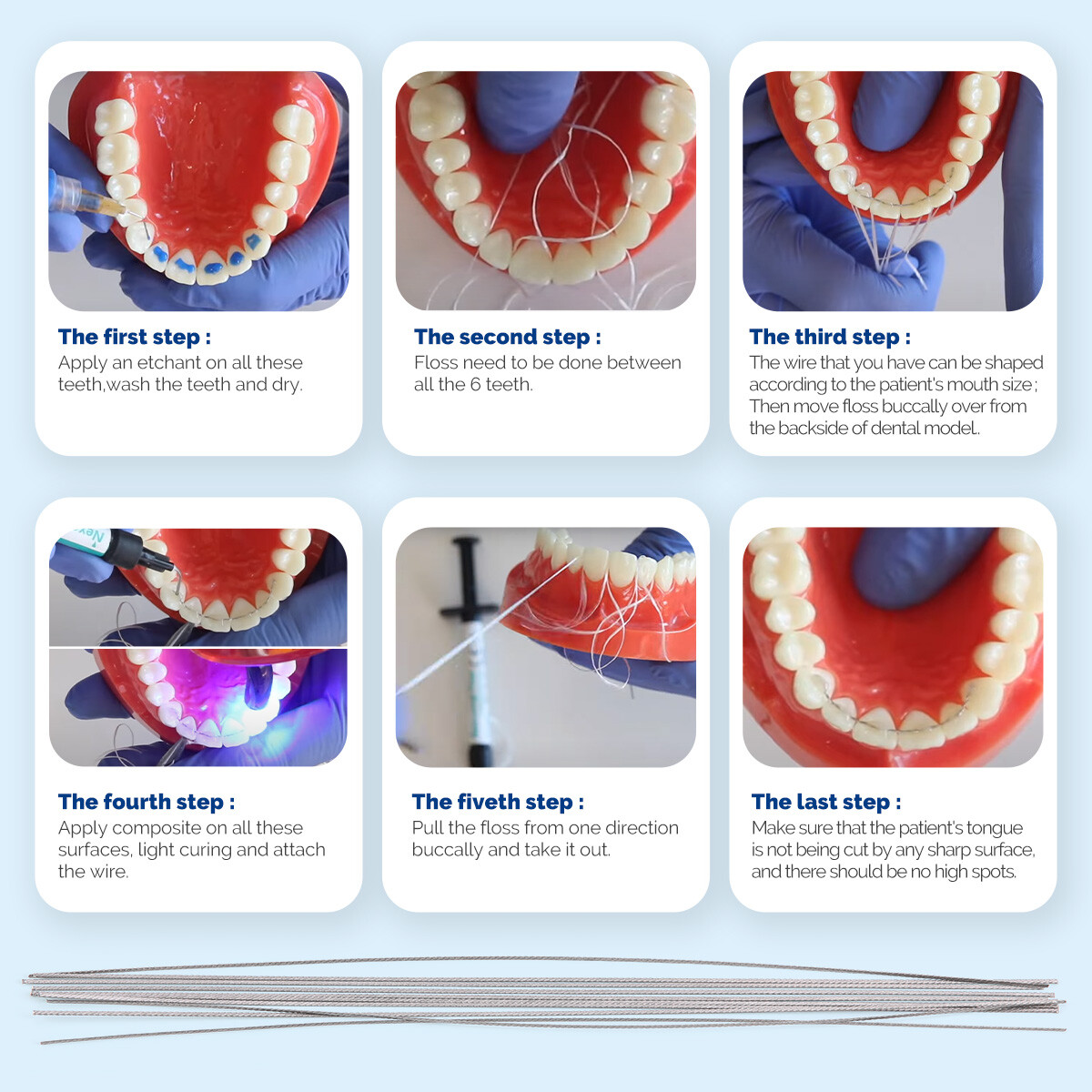 Ortodoncia Dental Alambre de Acero Inoxidable Lingual Retenedor Torsión Recta Pl