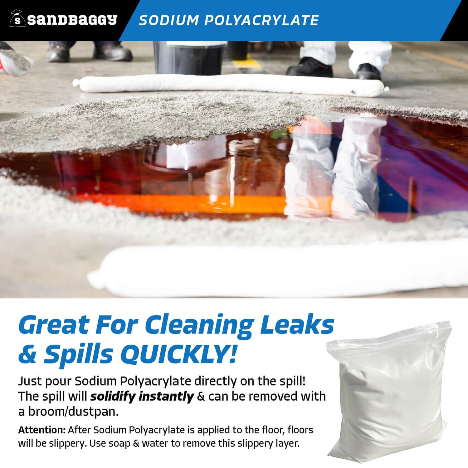 Sandbaggy Sodium Polyacrylate Crystals – Safe & Non Toxic – Made in the USA