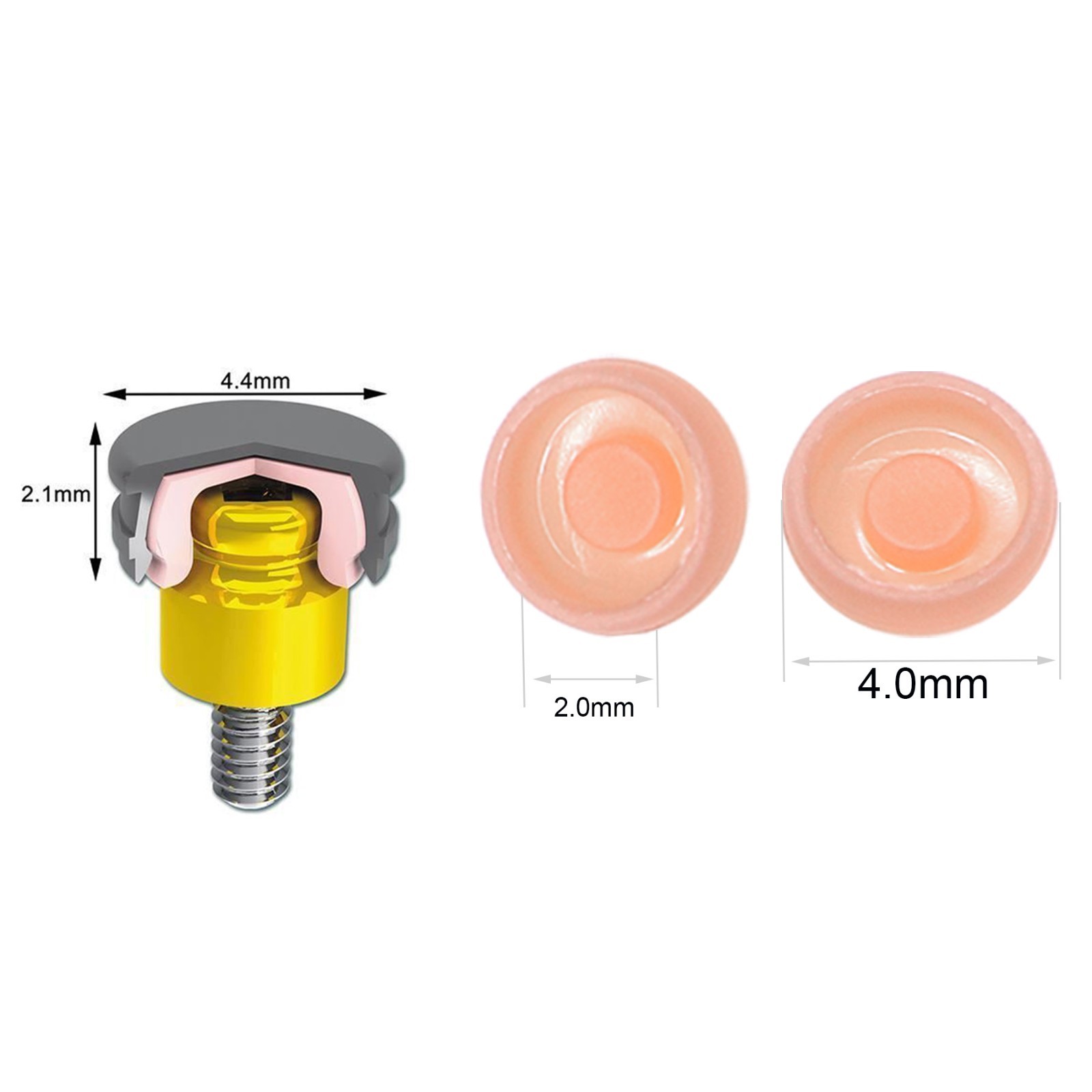 Dental Locator Classic Pink Standard Male Insert 2.4 lbs Light Retention Cap Set