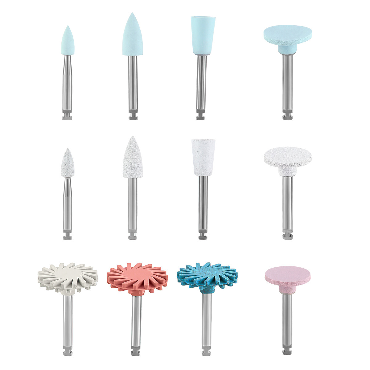 Dental RA Latch Type Composite Polishing Burs Brush Silicone Rubber with Diamond