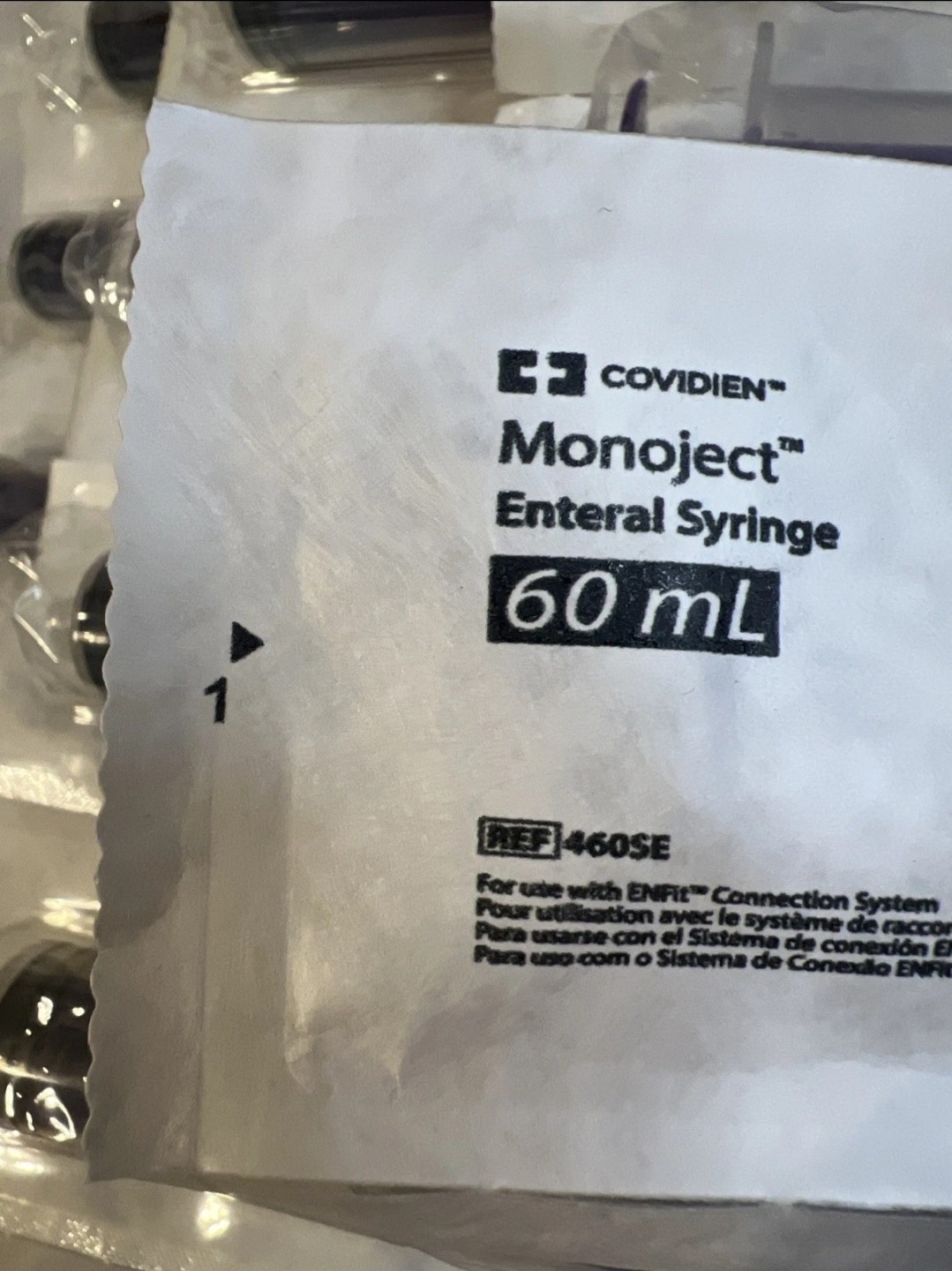 ⭐ Covidien Monoject ENFit 60 mL Enteral Syringe 460SE Lot of 10 Exp July 2029