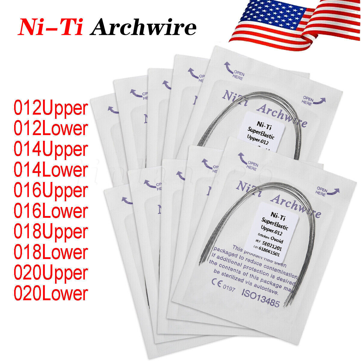 All Size Dental Orthodontic Super Elastic Niti Round Arch Wire Ovoid Form
