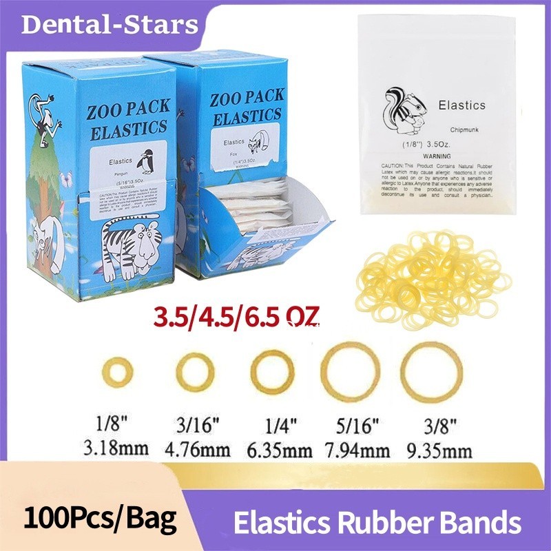 Dental Orthodontic Elastics Latex Braces Ortho Rubber Bands 15 Sizes For Choice