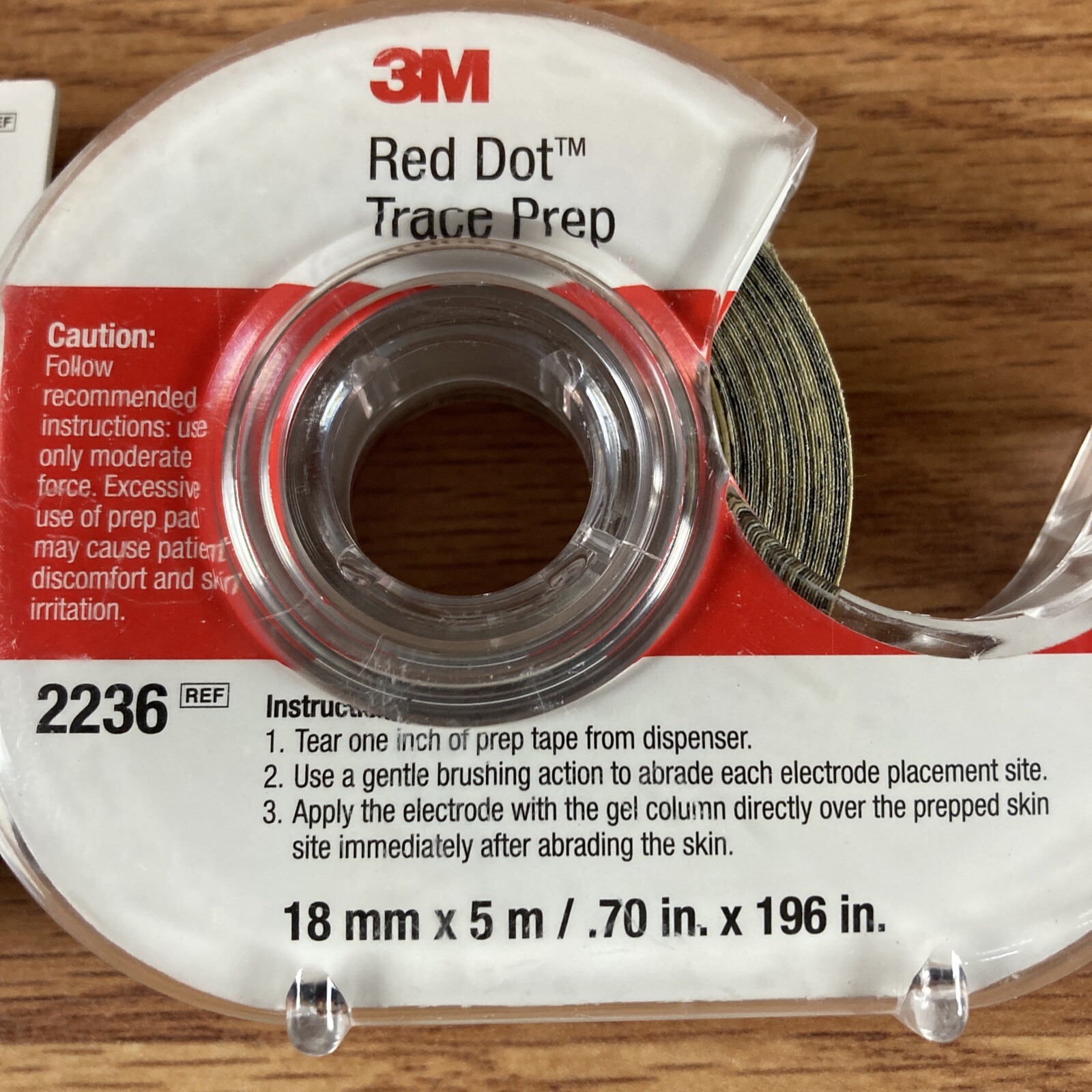 3M Red Dot Trace Prep 2236 Abrasive Tape Roll with Dispenser .70 in x 196 in