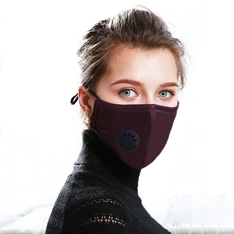 Reusable Mouth Cover Washable Cloth Cotton Face Mask 2 PM 2.5 Carbon Filters