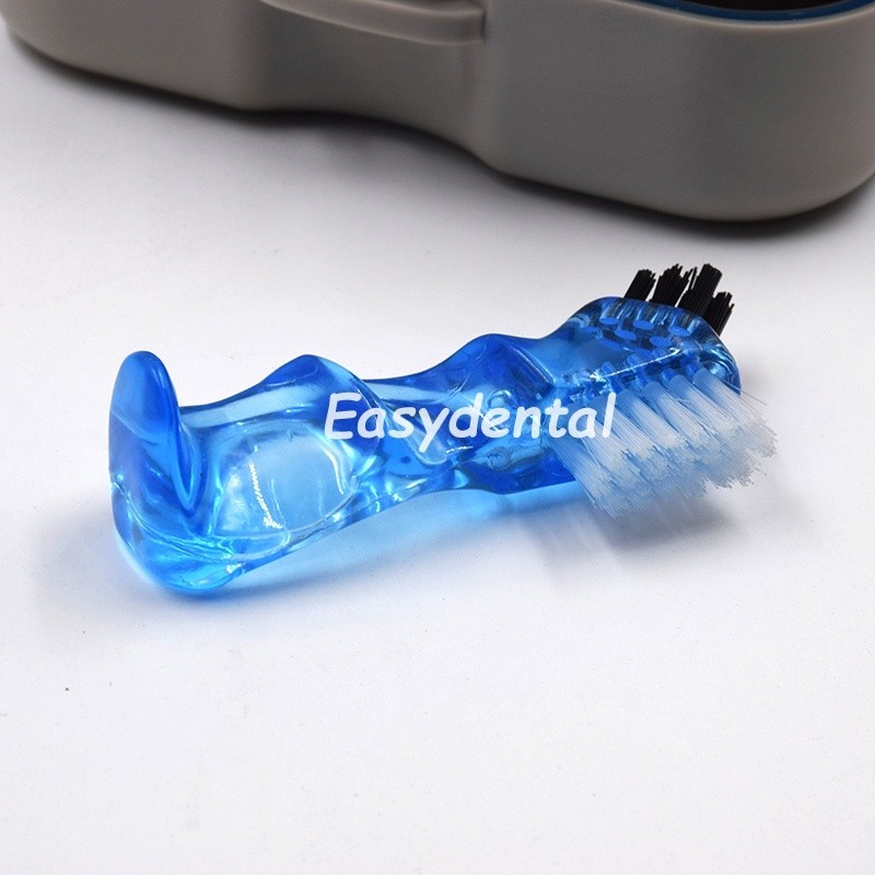 1 Pcs Denture Storage Box With Mirror and Clean Brush Case Dental Retainer Box