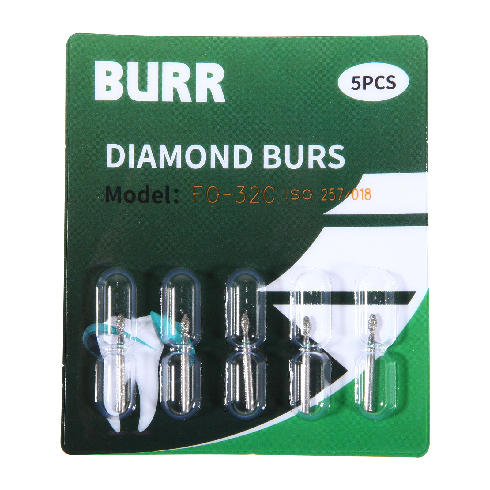 10 packs Dental Diamond Burs drill FG for High Speed turbine Handpiece FO-32C