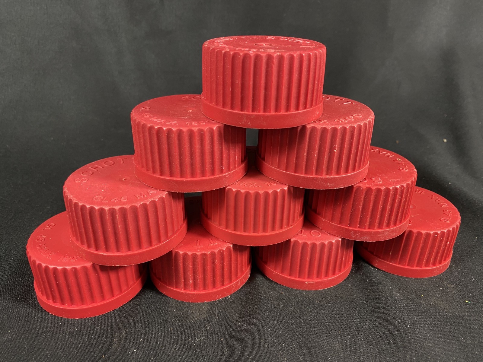 SCHOTT DURAN PBT PFTE Red High Temperature GL 45 Screw Cap 292402807 (10/Pack)