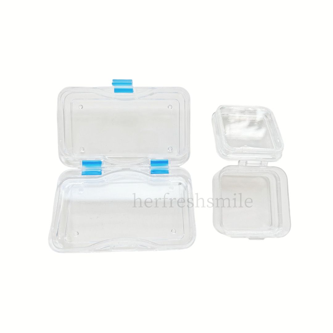 Denture Case Retainer Acrylic Jewelry Storage Box Hinged Display Dental Membrane