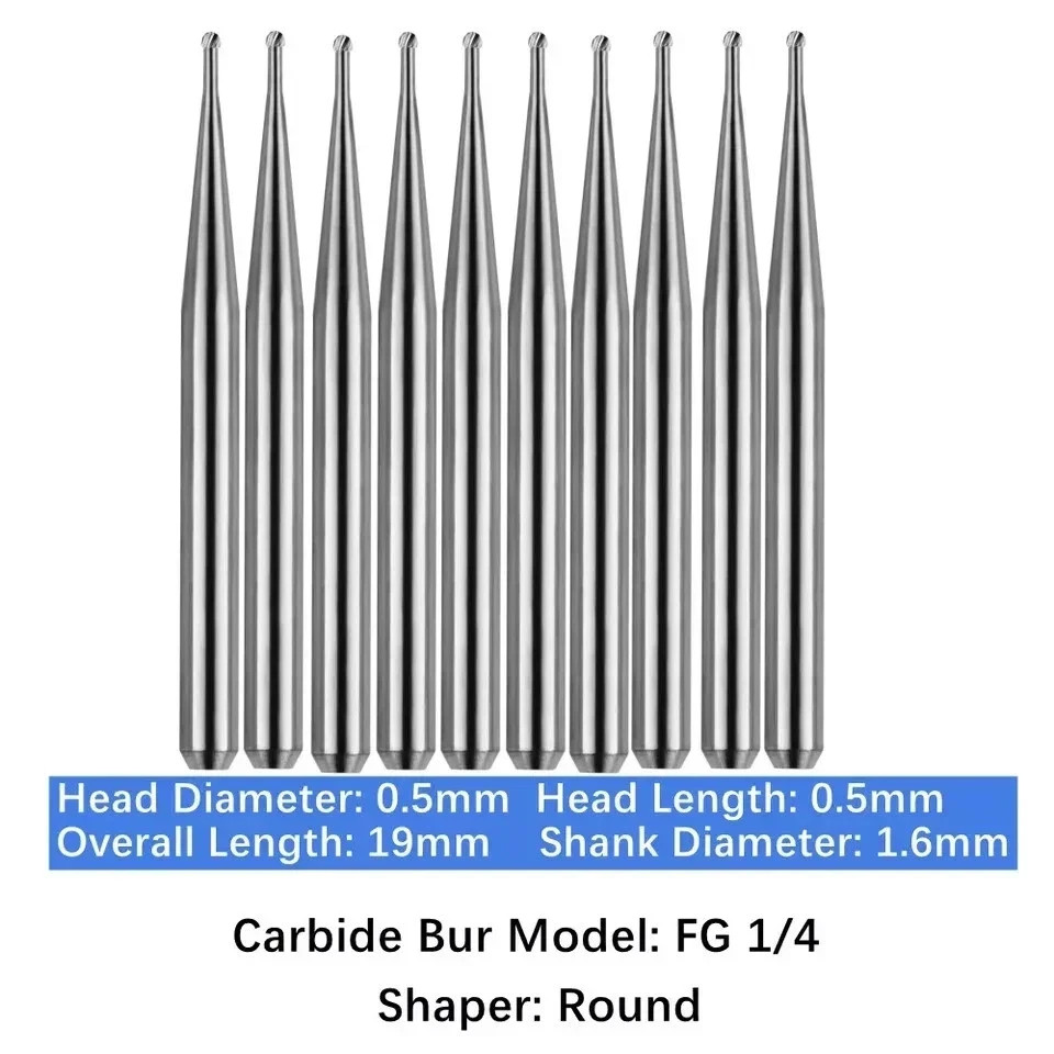 Dental Tungsten Carbide FG Burs Round Bur For Surgical High Speed Handpiece
