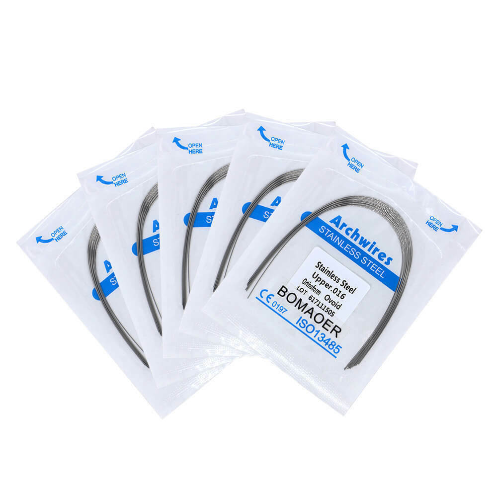 5-200packs Dental Orth Stainless Steel Round Arch Wire 016 Upper 10pcs/bag