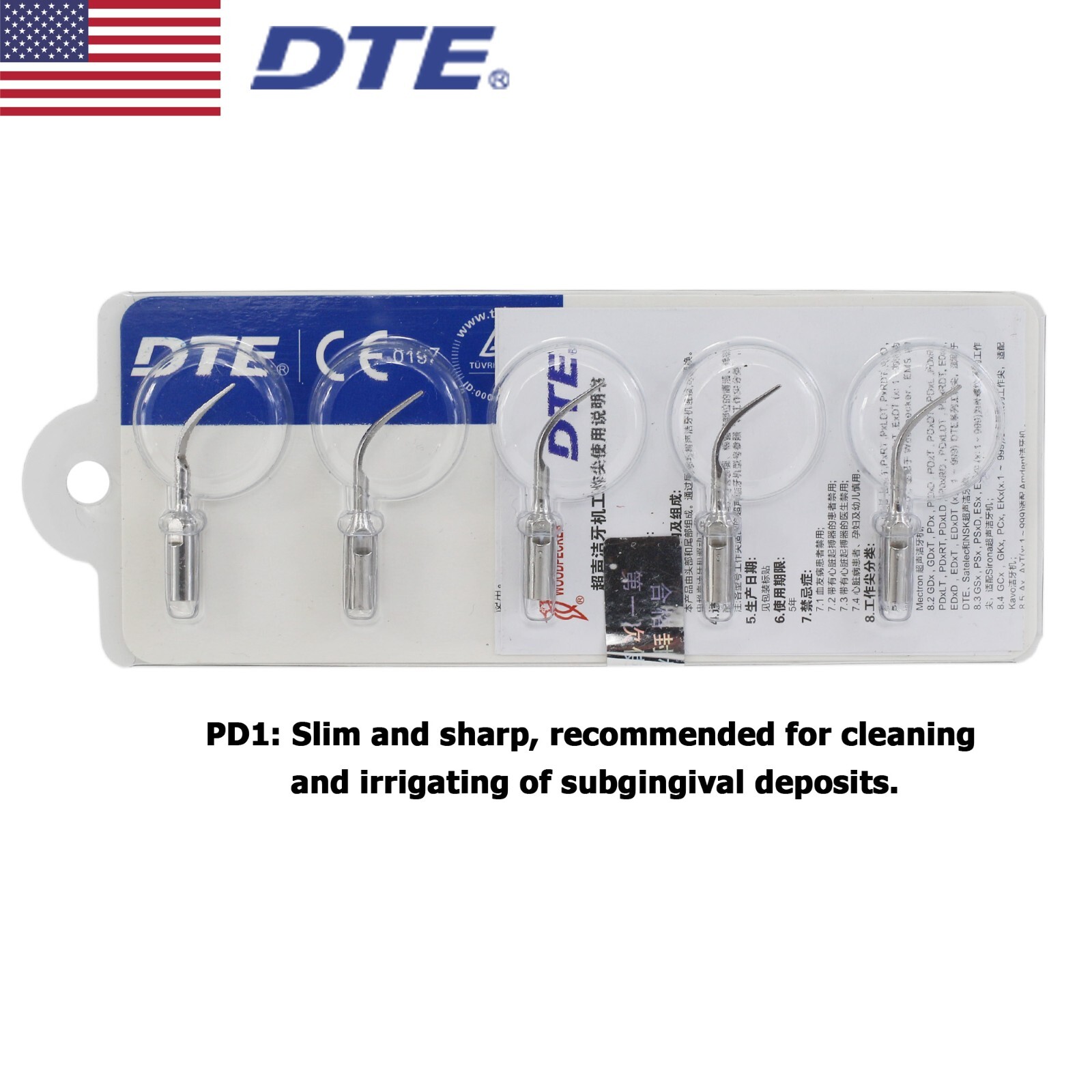 Dental Ultrasonic Piezo Scaler Scaling LED Handpiece Tips SATELEC ACTEON GD1 PD1
