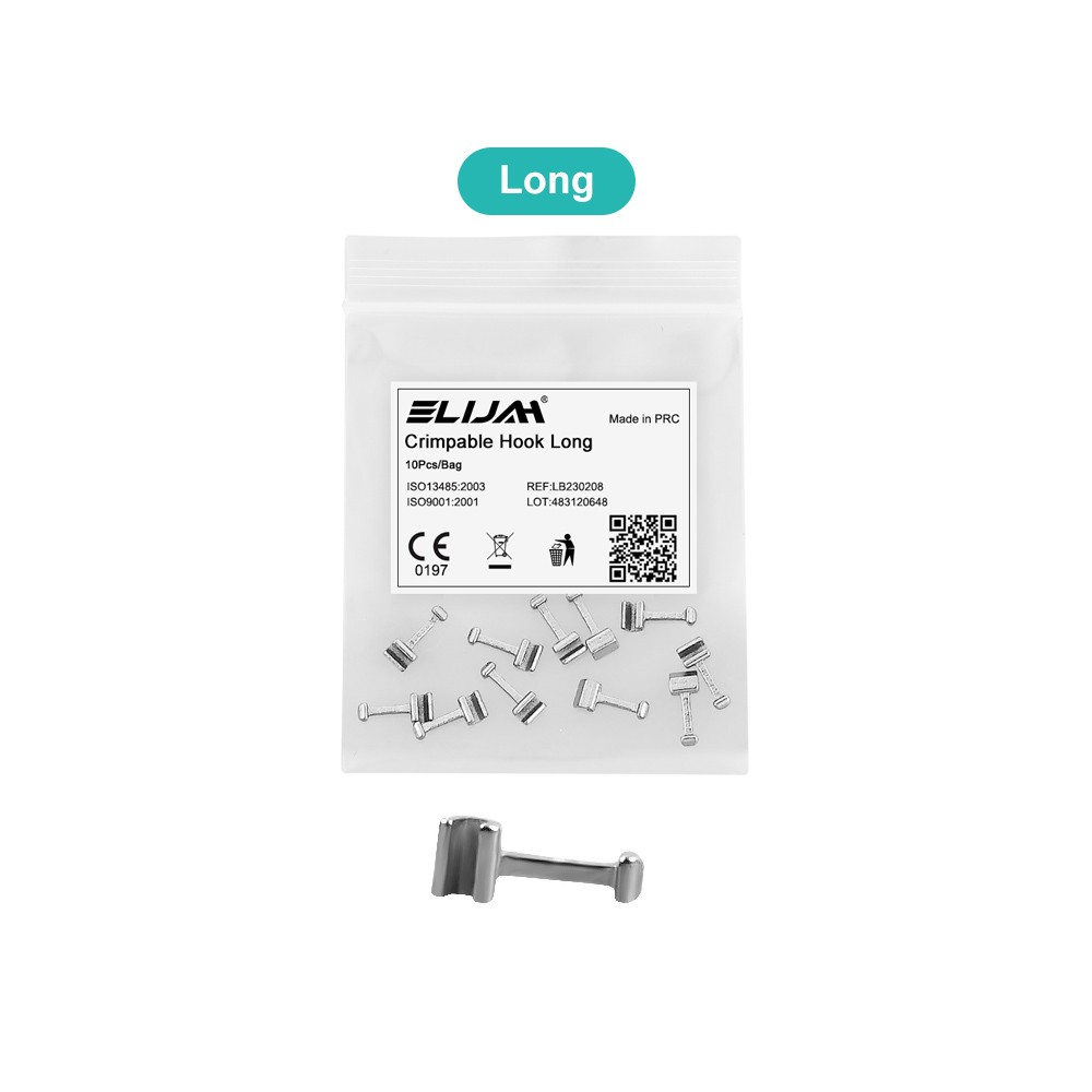 Dental Orthodontic Stainless Steel Crimpable Hooks Stop Short Long Type Wire New