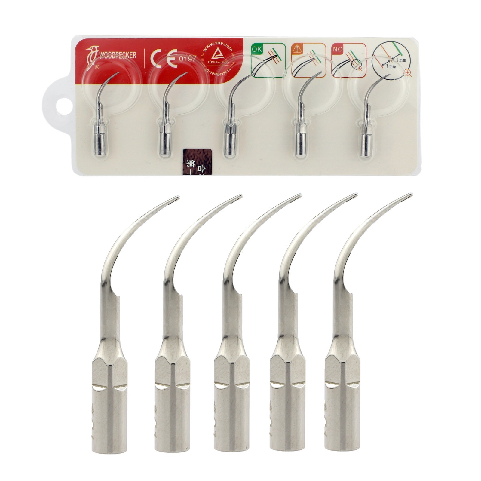 5Pcs Woodpecker EMS Dental Ultrasonic Piezo Scaler Tips G1 UDS Scaling Tips