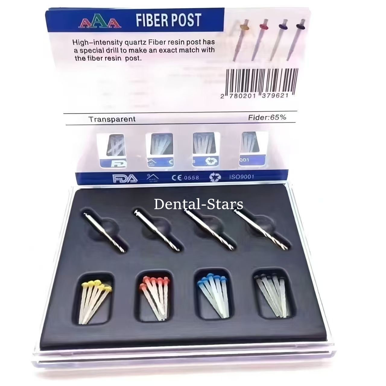 100Pcs Dental Endo Quartz Fiber Post Screw Teeth Restorative Posts 1.2mm-1.8mm