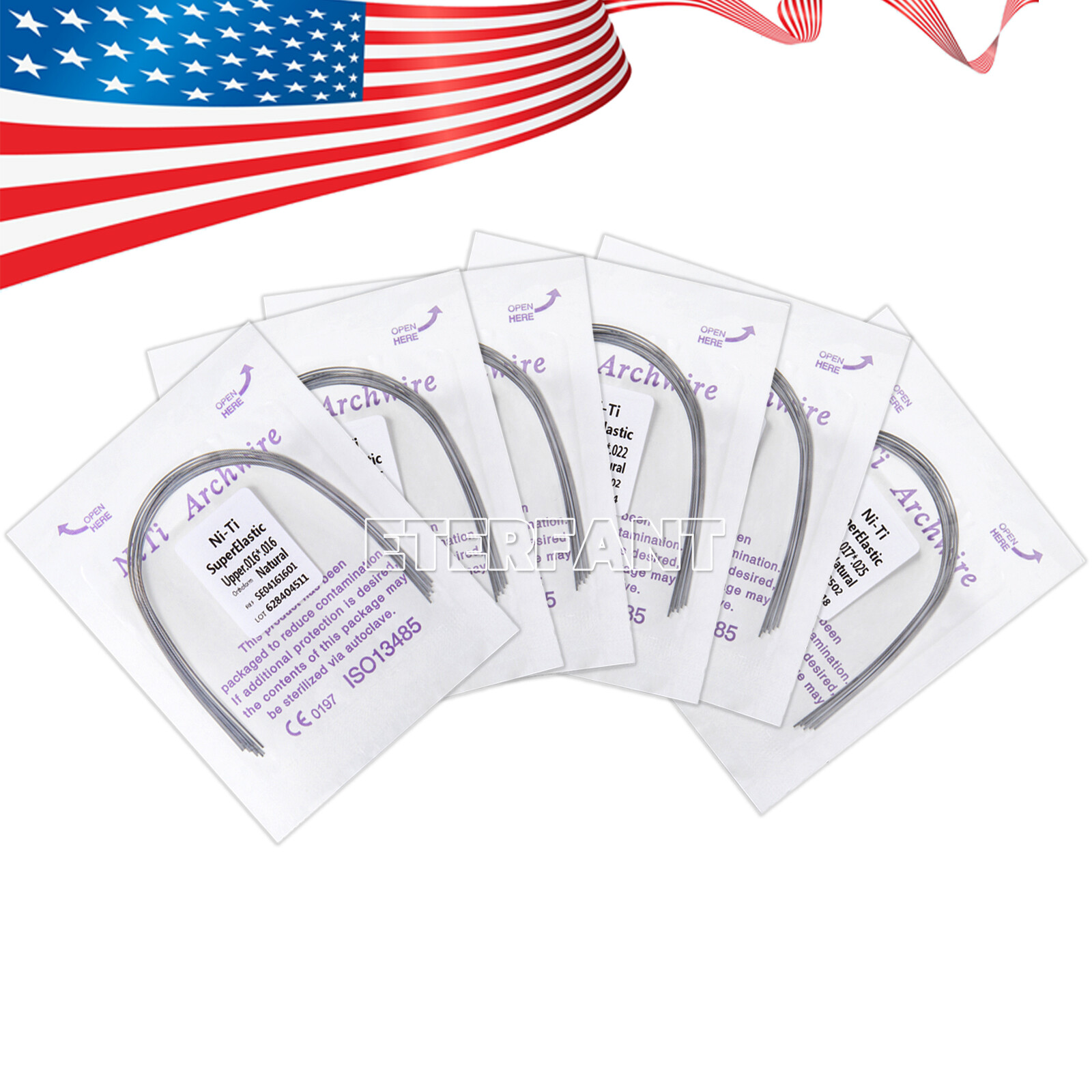 0.99/pack ETERFANT Dental Orthodontic Arch Wire Rectangular NiTi/Stainless Steel