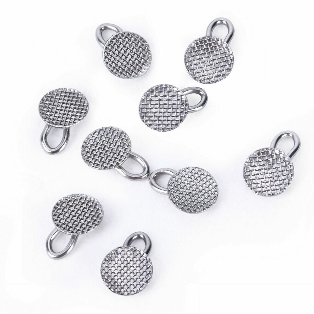 Botones linguales ortodoncia dental Base de malla rectangular redonda Bondable