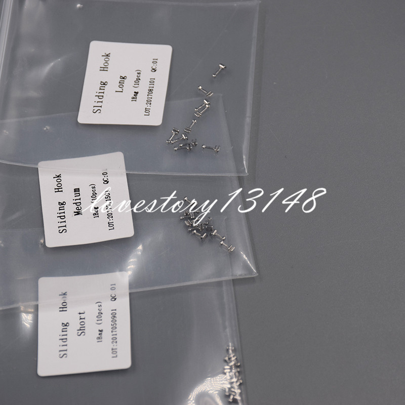 100 Pcs Dental Orthodontic Crimpable Hook Hooks Medium/Long/Short 10 Pcs/pack